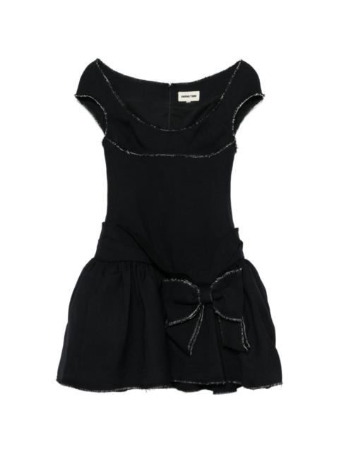 deep u-neckline bow dress