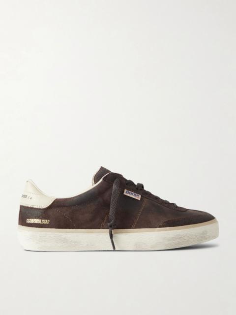 Soul Star Leather-Trimmed Suede Sneakers Brown