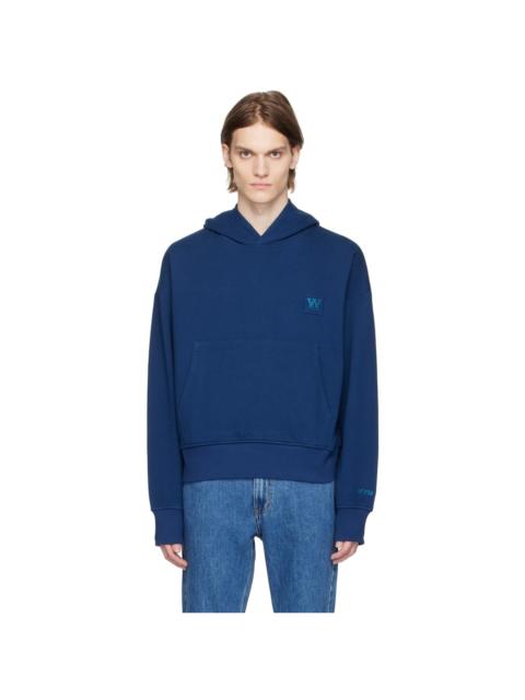 Blue Embroidered Hoodie