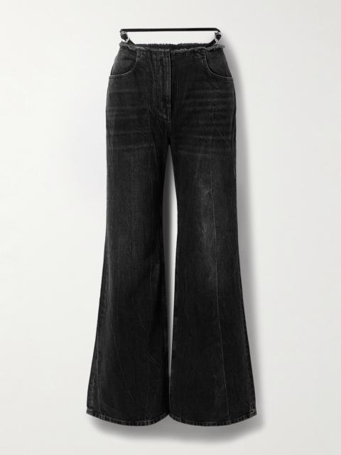 Distressed Low-rise Wide-leg Jeans