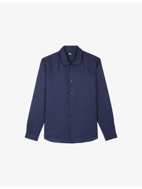 Logo-Embroidered Slim-Fit Linen Shirt