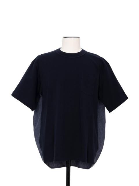 Light Weight Denim x Cotton Jersey T-Shirt