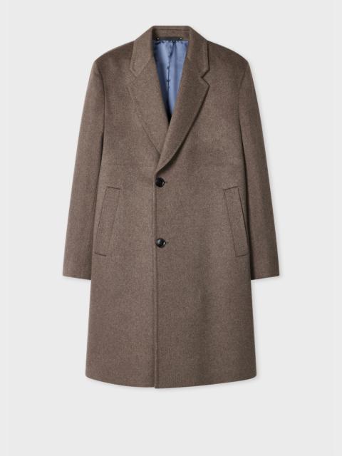 Taupe Wool-Cashmere Overcoat