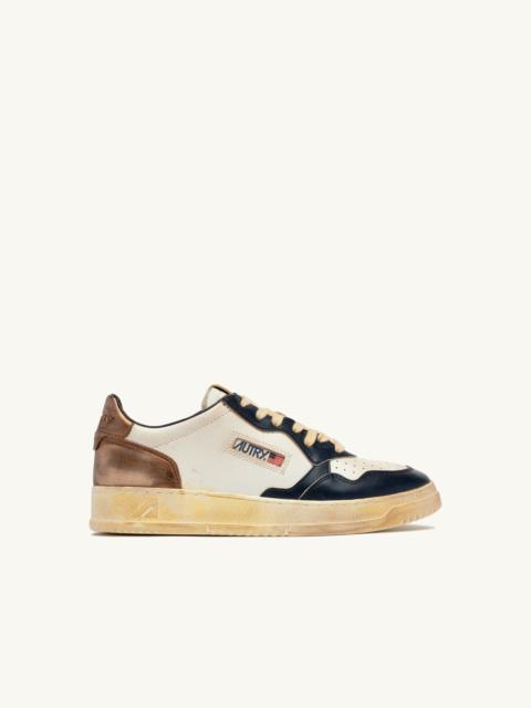 MEDALIST LOW SUPER VINTAGE SNEAKERS IN WHITE COPPER AND SPACE LEATHER