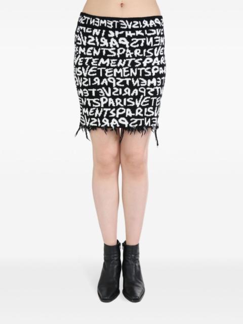 Graffiti monogram skirt