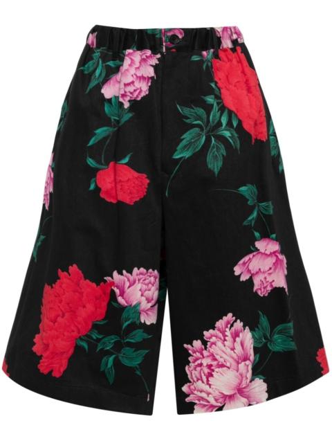 floral-print wide-leg shorts