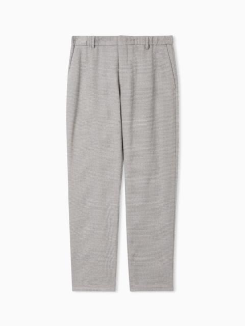 3D WAFFLE-EFFECT WOOL-JERSEY TROUSERS