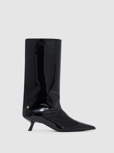 Hilda Wide Boots - Black Patent