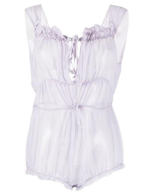 drawstring silk-chiffon playsuit