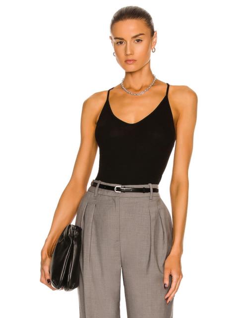 Stretch Silk Knit V Racer Tank