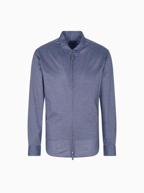 PATTERNED ZIP SHIRT JACKET