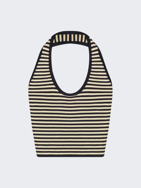 Pop Stripe Halter Black And Custard