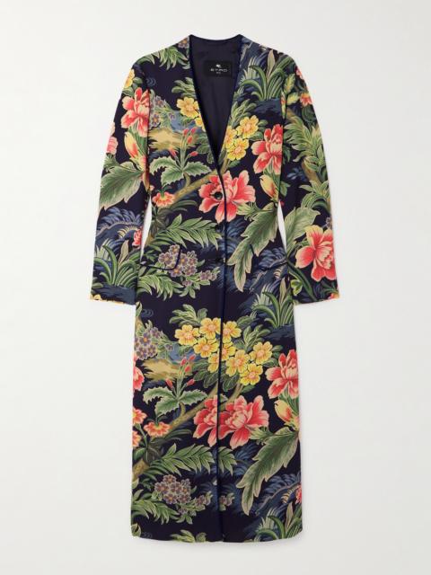 Floral-print Cotton Coat