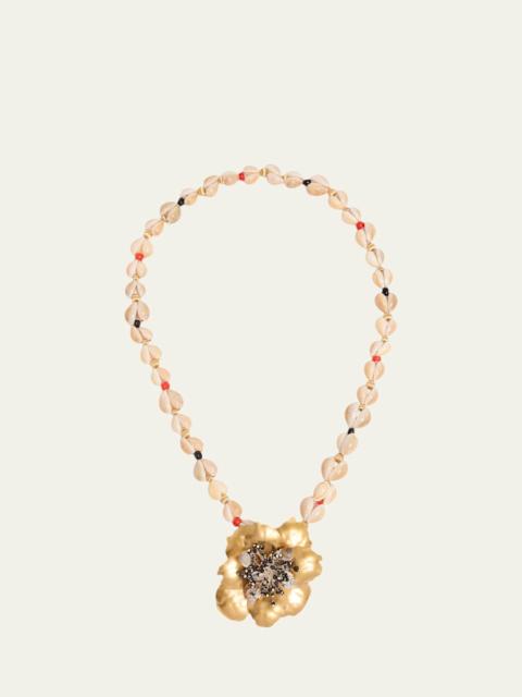 Jardin Aquatique Shell Flower Pendant Necklace