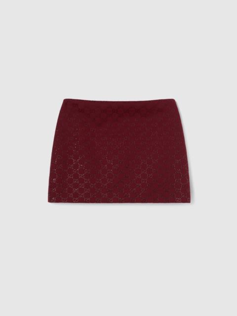 GG canvas skirt with crystals