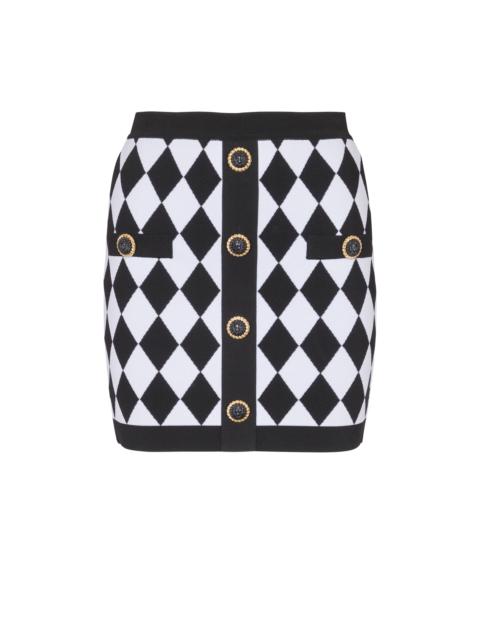 Short diamond jacquard skirt