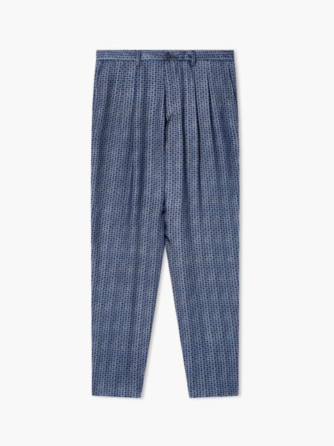 DOUBLE-PLEAT PRINTED VISCOSE TROUSERS