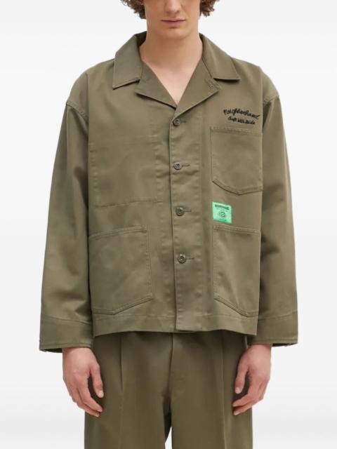 embroidered-logo patch-pocket jacket