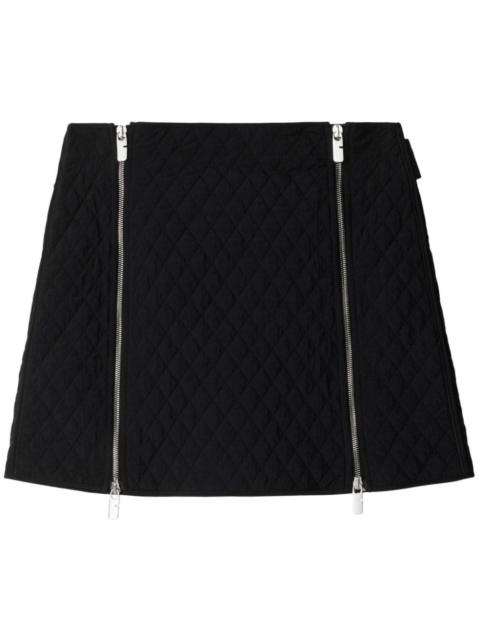 Quilted Nylon Mini Skirt