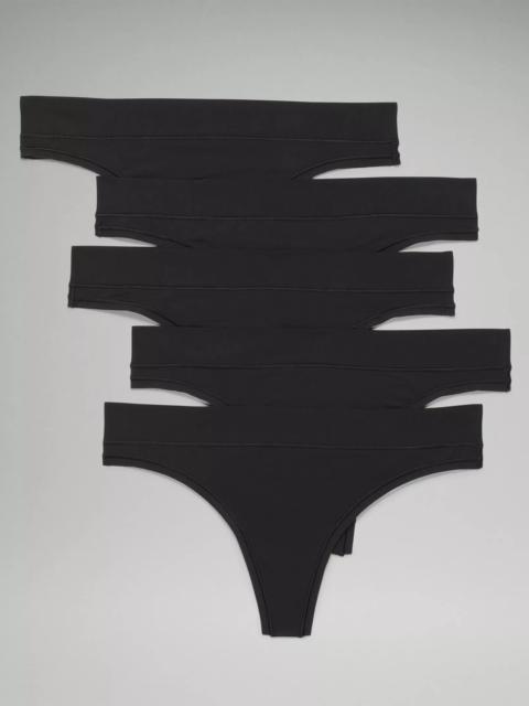 UnderEase Mid-Rise Thong Underwear *5 Pack