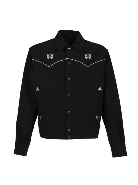 PIPING COWBOY JACKET - POLY DOUBLE CLOTH / BLK