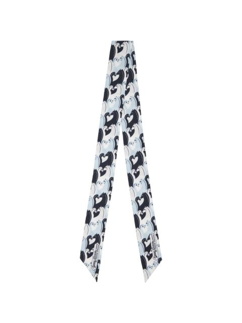 Blue Small Horse Bandeau Scarf