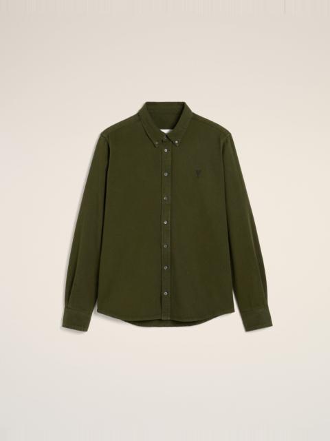 GREEN COTTON BUTTON-DOWN AMI DE COEUR SHIRT