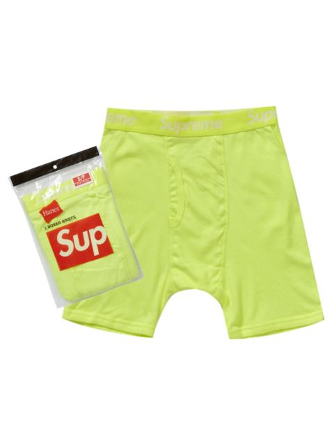 Supreme Hanes Boxer Briefs (2 Pack) Fluorescent Yellow