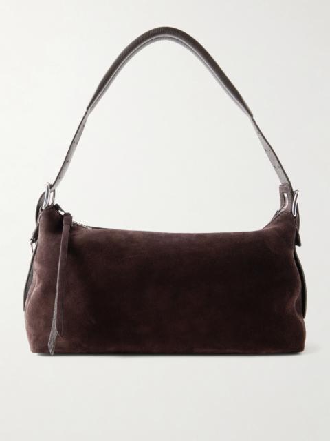 Belted Baguette Leather Shoulder Bag