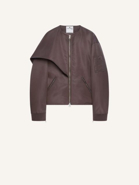 BOW COLLAR BOMBER JACKET