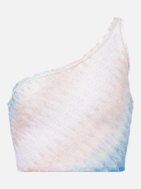 Wave cropped one-shoulder top