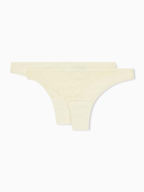 TWO-PACK OF ASV RECYCLED MESH BRAZILIAN BRIEFS WITH ALL-OVER EAGLE LOGO