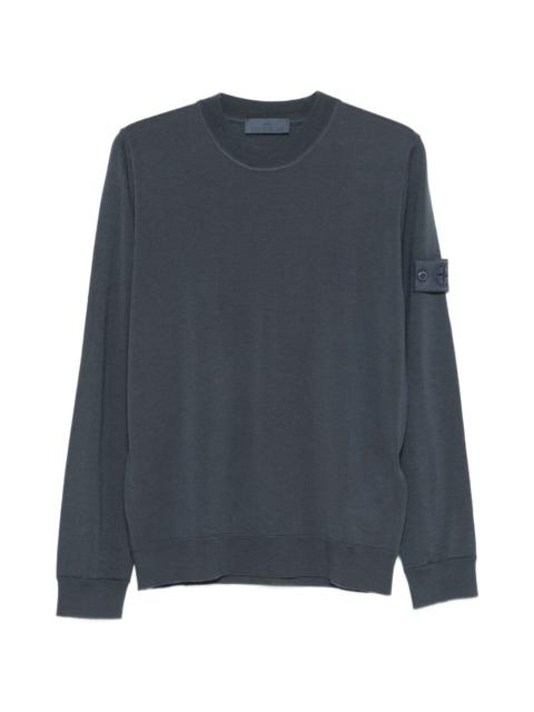 logo-patch crew-neck sweater