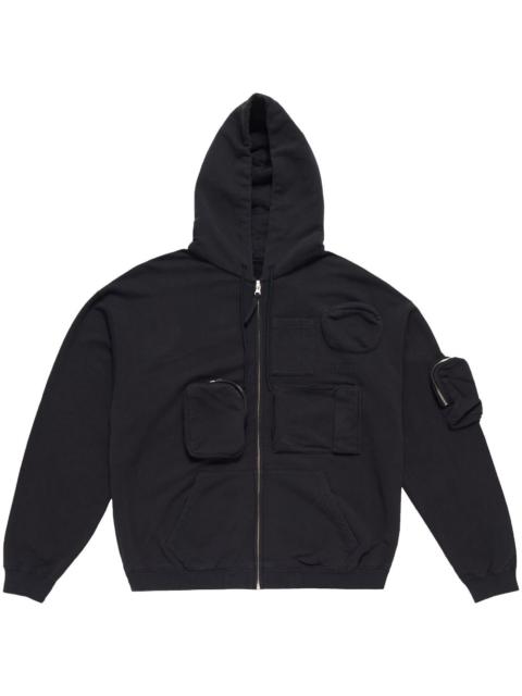 cargo-pockets "Black" hoodie
