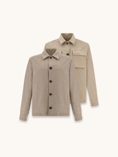 REVERSIBLE OVERSHIRT IN CASHMERE AND TECHNICAL FABRIC