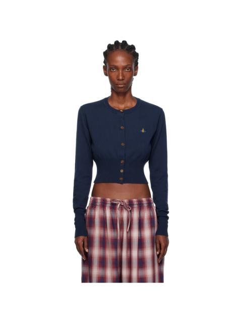 Navy Bea Cropped Cardigan