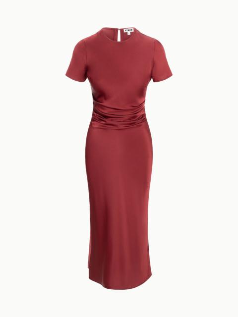STAUD MARCEL SILK DRESS SANGRIA