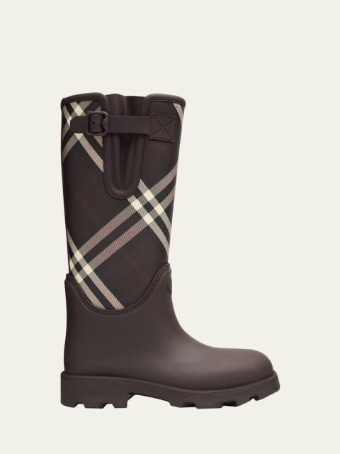 Rubber Marsh Stamp Check Rain Boots