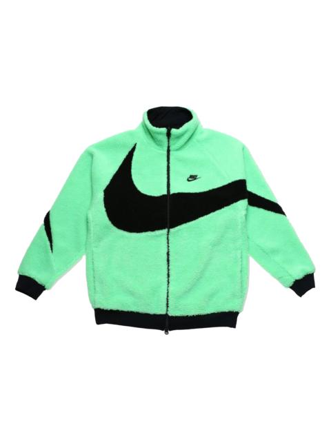 Nike Big Swoosh Reversible Boa Jacket (Asia Sizing) 'Lime Green Black' BQ6546-350