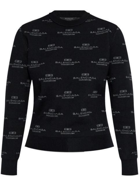 all-over logo-print jumper