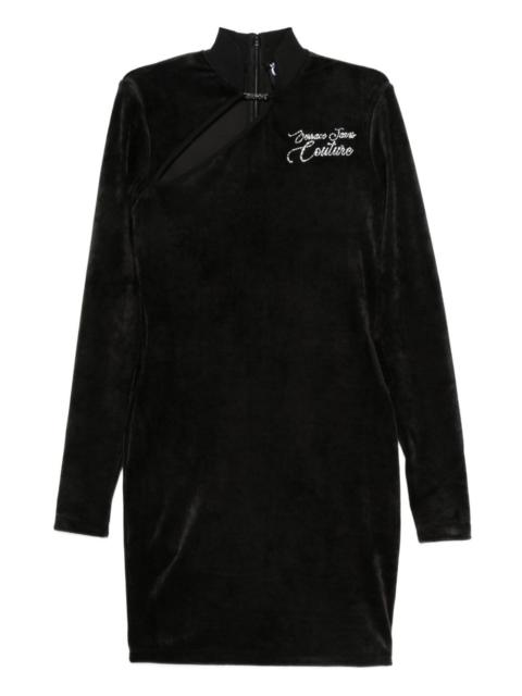 cut-out long-sleeve mini dress