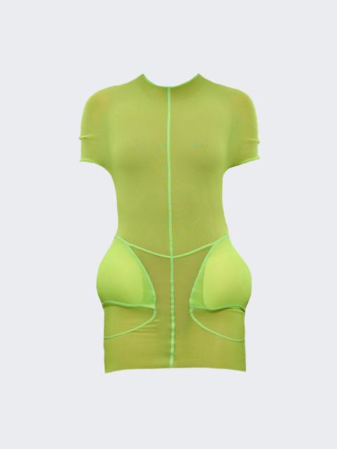 X Shayne Oliver Mesh Short Dress Lime