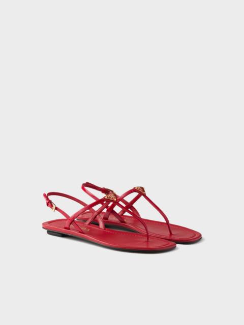 Patent leather thong sandals