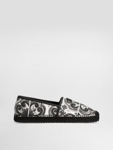 Shell-print canvas espadrilles