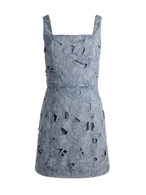 MARYANN LASER-CUT DENIM DRESS