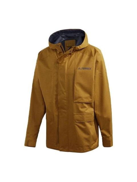 adidas Xplr 2.5L R.R J Outdoor Windproof Reflective logo Sports Hooded Jacket Yellow GL7400