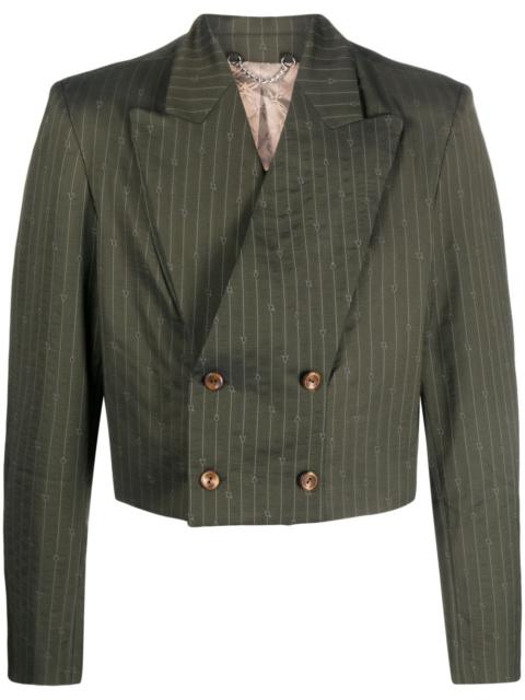 pinstripe cropped blazer