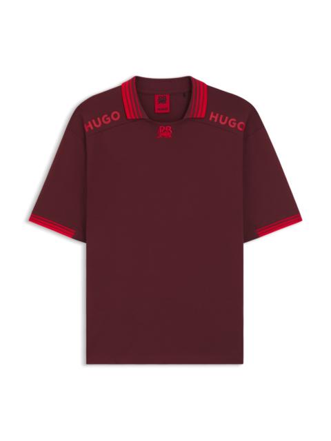 HUGO X RB POLO SHIRT WITH TIPPING AND LOGOS