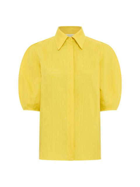 Sansi Top in Goldenrod Aloe Linen