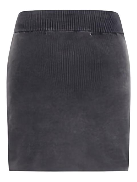 ribbed logo-embossed skirt